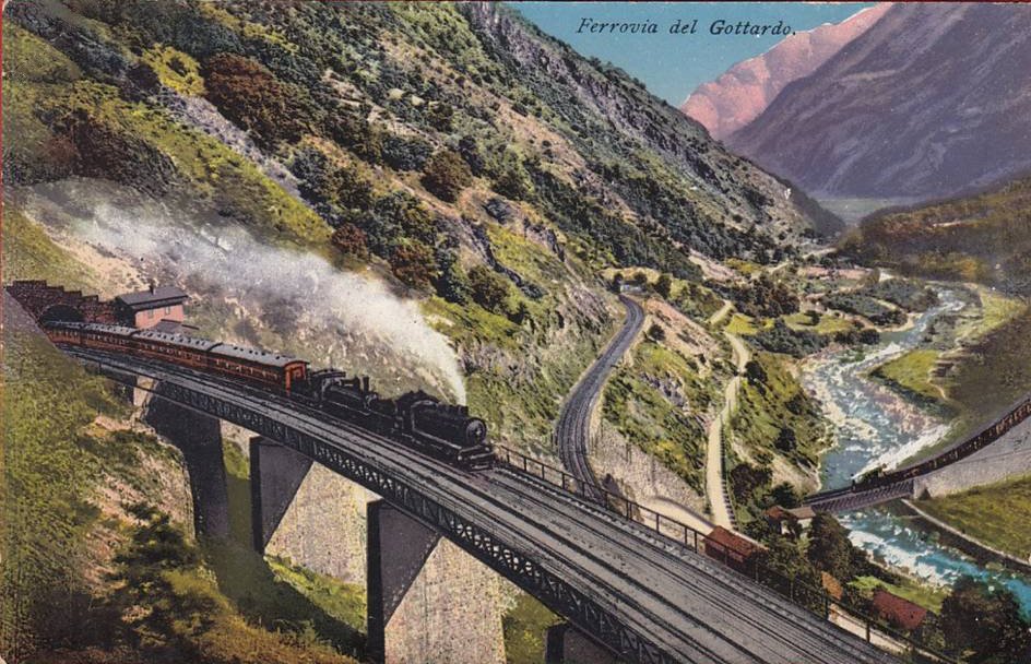 Schweiz Switzerland Gotthardbahn Giornico